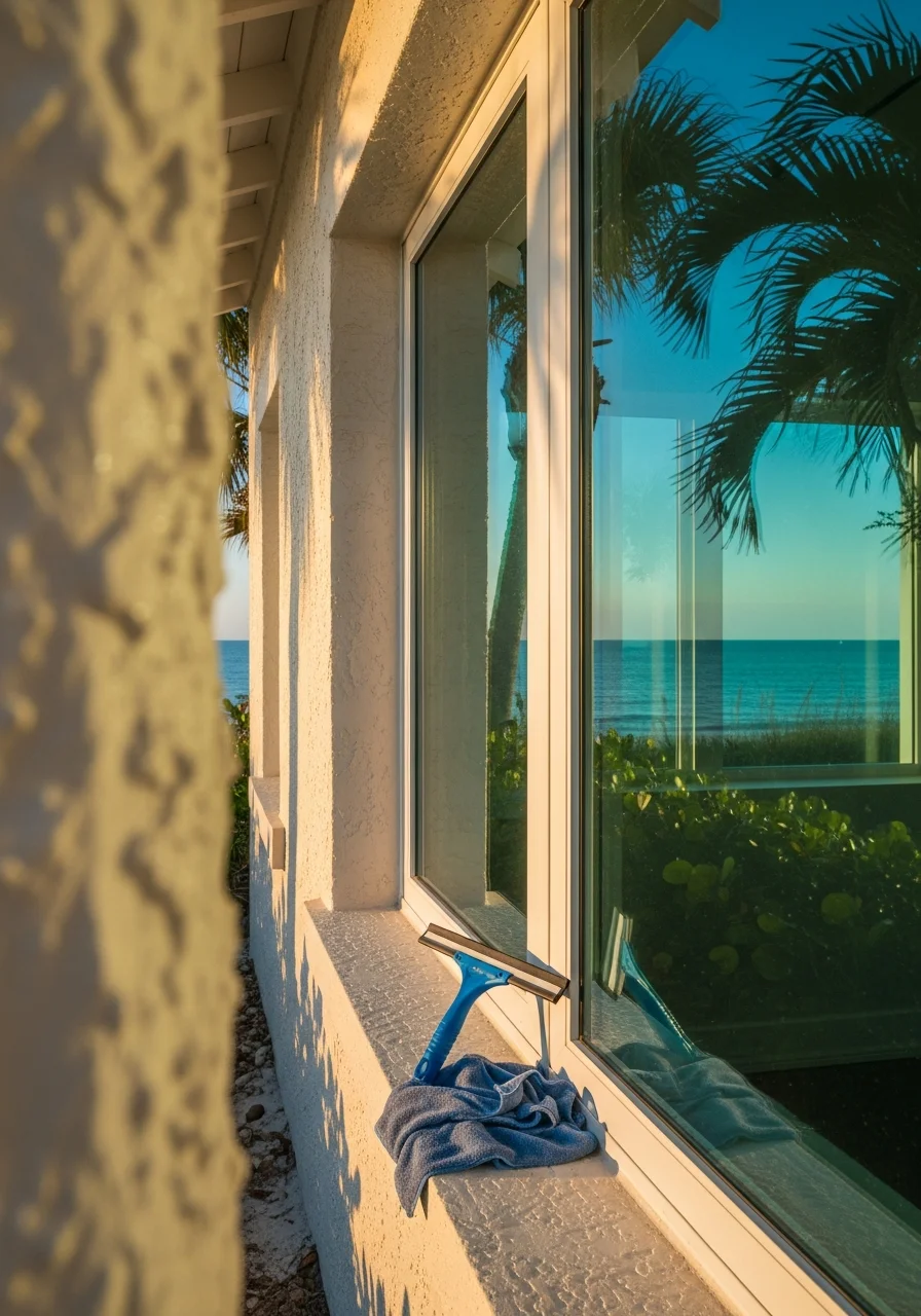 Sarasota beachfront property with Gulf views and landscaped grounds, showing coastal residential expertise.