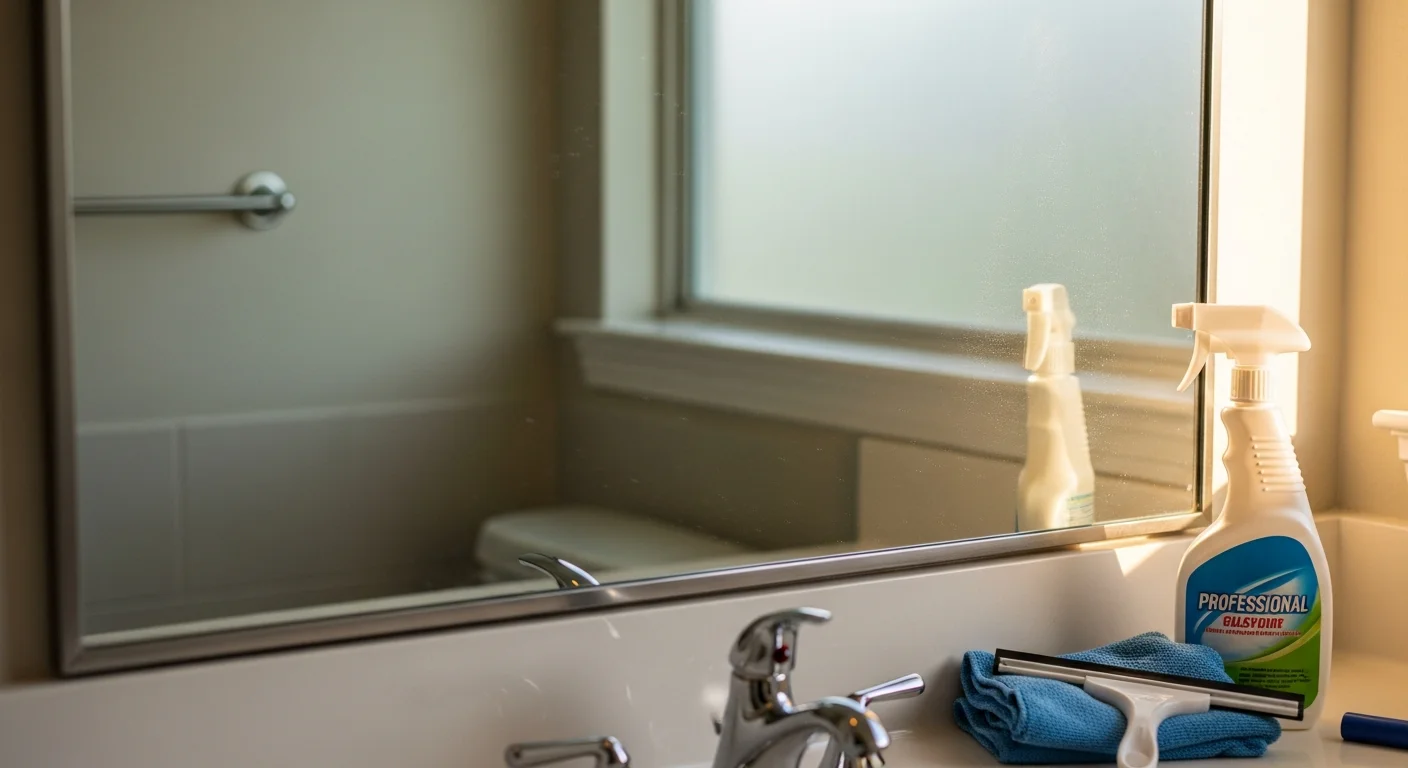 A clear, streak-free wall mirror inside a Venice, CA home after professional cleaning by BR Window Cleaning. The mirror reflects bright natural light with no haze, water spots, or salt film visible on the glass surface.